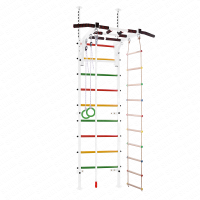 Шведская стенка Враспор с турником Рукоход, кольцами, канатом и лестницей Asta68 Белая